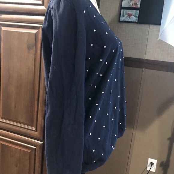 Tommy Hilfiger Blue Sweater Top with White Dots XXL - Picture 3 of 12